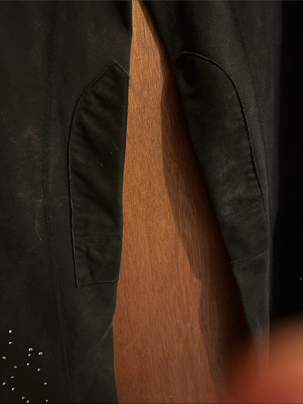 Sticky seat Black Equestrian-Riding bootcut jods with Rhinestone Detail - Picture 3 of 4